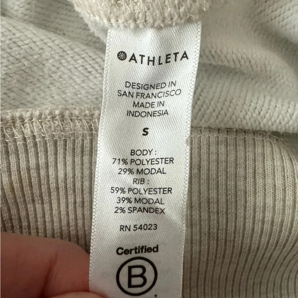Athleta Modal Mala Hoodie Dress Heathered Oatmeal Size Small - Picture 10 of 12